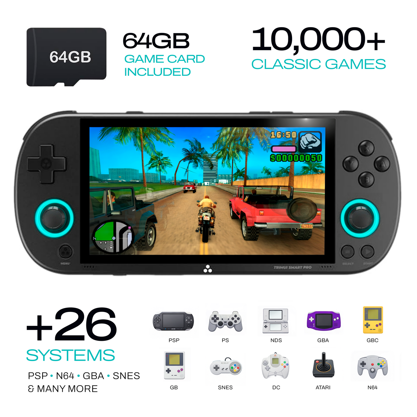 Retro Handheld Console – 10,000+ Classic Games
